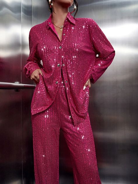 Sequin Pants Outfit Holiday, Sequin Pants Outfit Night Out, Gold Sequin Pants Outfit, Sparkly Pants Outfit, Pink Party Outfit Ideas, Sparkle Pants Outfit, Black Sequin Pants Outfit, Red Sequin Pants, Elton John Outfits