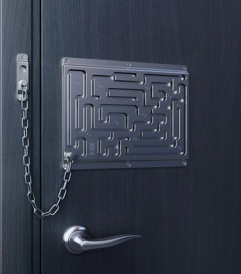 Saugumas Door Chains, Chain Lock, Think Geek, Security Systems, Decoration Originale, Geek Culture, Cool Inventions, Door Locks, Home Security