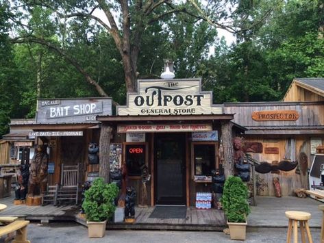 Take A Trip Back In Time When You Visit The Outpost, A Rustic General Store And Restaurant In Tennessee Diy Outdoor Patio Ideas, Tennessee Attractions, Old General Stores, Old Western Towns, Dickson Tennessee, The Outpost, Tennessee Travel, Tackle Shop, Western Town