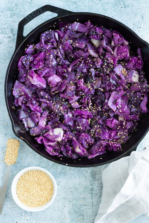 Sauteed Purple Cabbage Recipes, Sautéed Purple Cabbage, Purple Caggage Recipes, Purple And Green Cabbage Recipes, Cabbage Recipe Keto, Cabbage Recipe Healthy, Purple Cabbage Recipe, Sweet And Sour Red Cabbage, Purple Cabbage Recipes