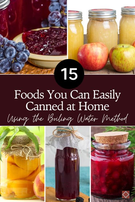 Simplify your food preservation with 15 easy-to-can foods using the boiling water method. From fruits to sauces, learn how to extend the shelf life of your homesteading produce and enjoy homemade flavors year-round. Perfect for canning enthusiasts! 🌶️ #Homesteading Foods To Can, Water Bath Canning For Beginners, Water Canning, Canning For Beginners, High Acid Foods, Easy Canning, Preserve Food, Sliced Pears, Water Bath Canning