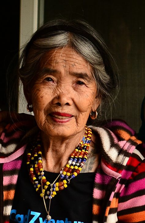 Apo Whang Od, Whang Od, Colorful Photoshoot, Old Man Portrait, Philippine Women, Ancient Tattoo, Female Face Drawing, Tattoo Techniques, Siargao