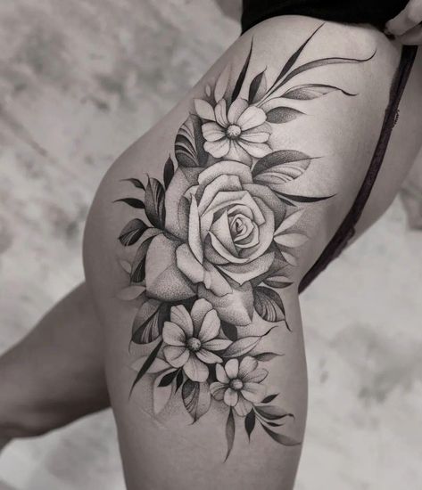 Rose Floral Tattoo Design, Two Roses Tattoo Design, Flowers Tattoos For Women, Floral Rose Tattoo, Flower Tattoo Women, Rose Flowers Tattoo, So Tattoo, Floral Tattoo Designs For Women, Tattoo With Roses