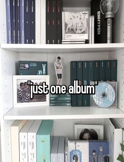 Albums Shelf, Mai Core, Kpop Albums Shelf, Kpop Shelf, Dream Bedroom Inspiration, Kpop Room, Kpop Whisper, Kpop Albums, Kpop Whispers