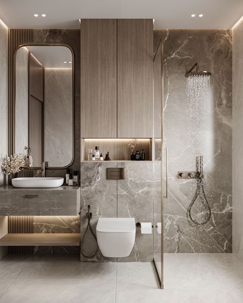 Luxury Toilet Design Modern, Luxury Toilet Design, Bathroom With Marble, Upscale Bathroom, Toilet Design Modern, Luxury Toilet, Modern Luxury Bathroom, Wc Design, Washroom Design