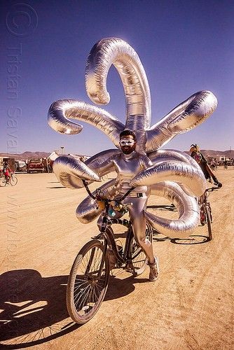 Buring Man, Unusual Costumes, Burning Man Bike, Burning Man Images, Disco Jacket, Black Rock Desert Nevada, Inflatable Art, Africa Burn, Dieselpunk Fashion