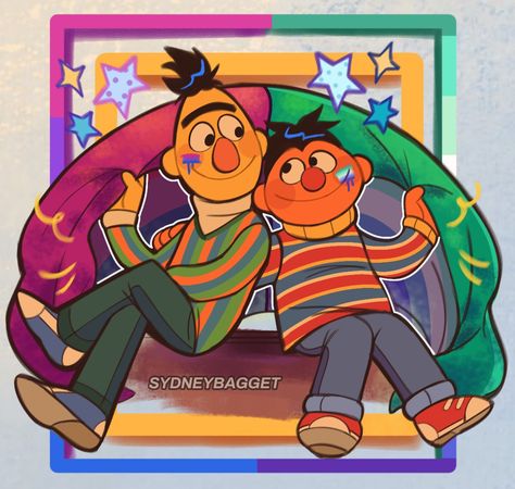 Bert And Ernie Wallpaper, Big Bird Sesame Street Fanart, Bert & Ernie Fanart, Bert And Ernie Fanart, Ernie And Burt, Sesame Street Fanart, Bert X Ernie, Muppets Fanart, Muppet Art