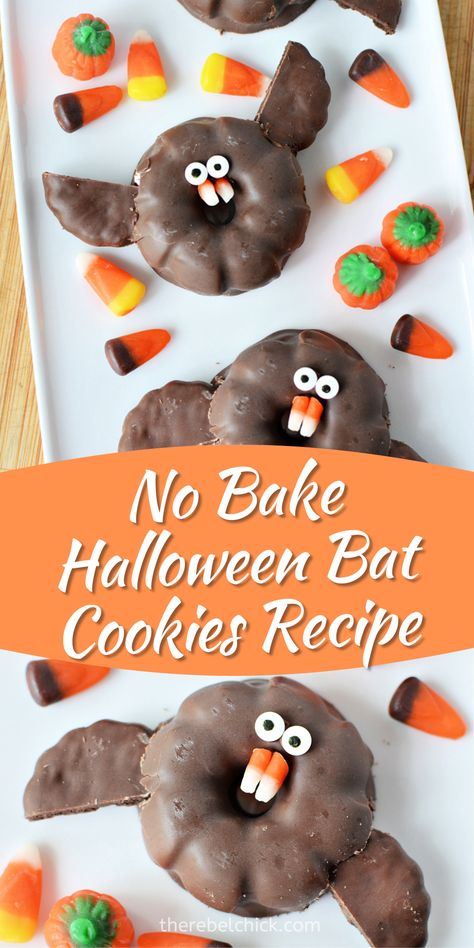 Halloween Bat Treats, Bat Snacks For Kids, Bat Treats, Halloween Bat Cookies, Bat Cookies, Bake Halloween, Bats Cookies, Diy Halloween Treats, Pumpkin Activities