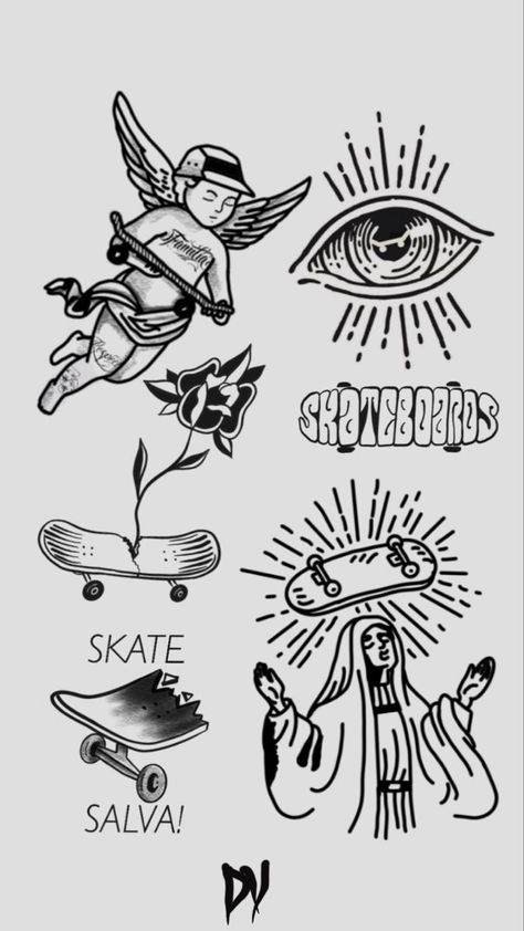 Skateboard Tattoo Ideas, Skate Tattoo Ideas, Skateboard Tattoos, Skateboarding Tattoo, Tattoo Skate, Skater Tattoos, Skate Tattoo, Skateboard Tattoo, Optical Illusion Tattoos