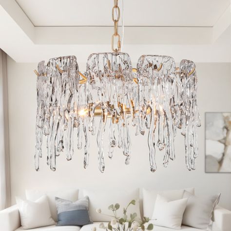 Everly Quinn Menae 3 - Light Unique Drum Chandelier - Wayfair Canada Gold Drum Chandelier, Contemporary Crystal Chandelier, Bathroom Chandelier, Led Crystal Chandelier, Silver Chandelier, Round Chandelier, 3 Light Chandelier, Modern Glam, 3 Light Pendant