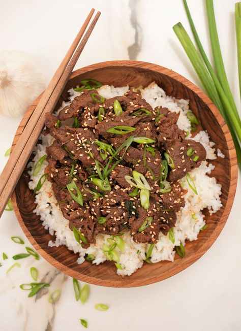 BEEF BULGOGI Beef With Rice, Korean Bbq At Home, Beef Bulgogi Recipe, Cj Eats, Korean Food Side Dishes, Korean Beef Bulgogi, Asian Food Photography, Bulgogi Recipe, Recipes For The Whole Family