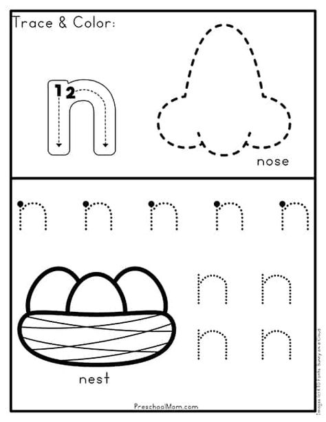 N Worksheets For Preschool, Letter N Worksheets For Preschool, Literacy Worksheets Preschool, Montessori Worksheets, Trace Alphabet, Lowercase Letters Printable, Letter N Activities, Letter N Worksheet, Preschool Alphabet Printables