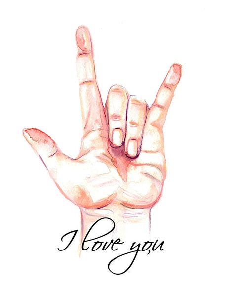 ASL Art, Sign Language Art, Watercolor Painting, Watercolor Print, ASL Alphabet, ASL I love you, Sig Alphabet Asl, Asl Art, Asl Alphabet, Sign Language Art, I Love You Signs, Language Art, Art Watercolor Painting, Art Sign, Painting Watercolor