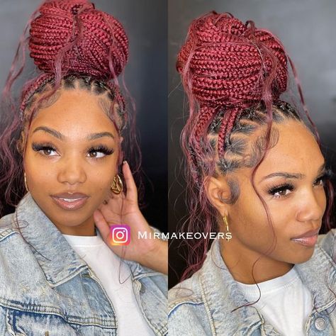 @mirmakeovers on Instagram: "Sheesh ! 😍 love love love ❤️ Style : Medium Bohemian knotless • Color : #530 • Length : Hip Length #smediumknotlessbraids #knotlessbraids #explorepage #cincinnatibraider #ohiobraider #reels #texasbraider #mediumknotlessbraids #bohemianstyle #atlbraider #atlbraids #curlyends #extendedbraids #blackgirlmagic #curlyends #blondebraids #613braids #redbraids" 530 Knotless Braids, Medium Bohemian Knotless, Bohemian Knotless Braids, Bohemian Knotless, Braiding Hair Colors, Short Box Braids Hairstyles, Big Box Braids, Short Box Braids, Big Box Braids Hairstyles