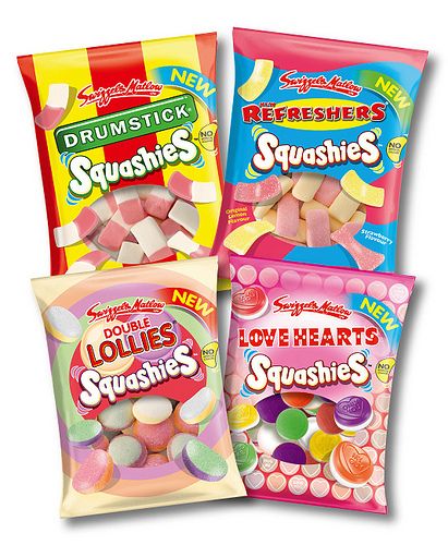 Squashies Candy Bag Packaging Design, Zip Bag Packaging, Candy Packaging Ideas, Popsicles Packaging, Candy Packaging Design, Healthy Food Packaging, Chocolate Candy Brands, British Sweets, Biscuits Packaging