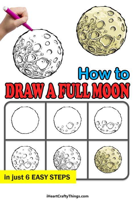 Space Painting Easy Step By Step, Full Moon Doodle, English Drawing, Paper Art Design, Space Drawings, Art Therapy Projects, Drawing Cartoon Faces, Drawing Tutorials For Beginners, Art Basics