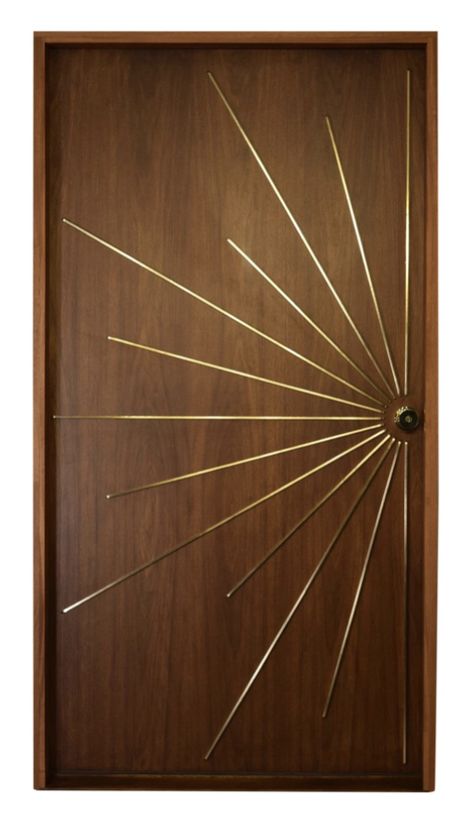 Door With Golden Strip, Door Design With Golden Strip, T Patti Door Design, Minimal Door, Mid Century Modern Door, Kitchen Ceiling Design, Steel Railing Design, Flush Door Design, Door Makeover Diy