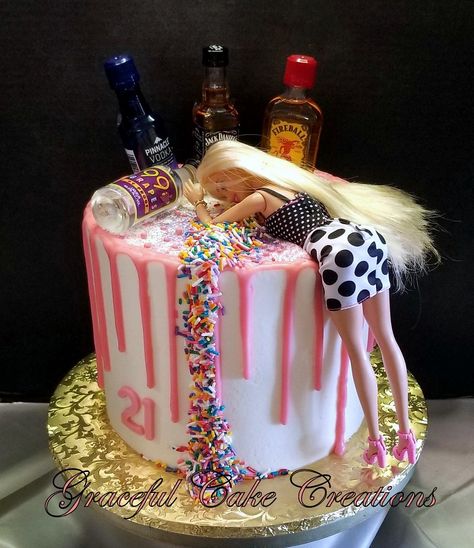 https://flic.kr/p/2iYyk9K | Drunk Barbie Themed 21st Birthday Cake Birthday Cake Ideas Funny, Cake Ideas Funny, 21st Birthday Cake Ideas, Drunk Barbie Cake, 21st Bday Cake, 21st Birthday Diy, Tårta Design, 19th Birthday Cakes, 21st Birthday Girl