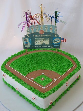 Home Plate Cake, Baseball Birthday Cake Ideas, Simple Baseball Cake, Baseball Stadium Cake, Baseball Cakes For Boys, Baseball Cake Ideas, Baseball Field Cake, Softball Cakes, Baseball Themed Cake