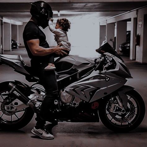 A Man, Garage, Bike, Black