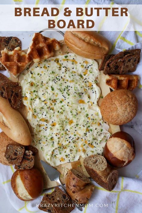 Crazy Charcuterie Board Ideas, Bread Dipping Board, Butter Recipes For Bread, Bread And Butter Appetizer, Breads And Spreads Board, Bread Charcuterie Board Ideas, Bread Board Ideas, Bread And Butter Boards, Bread And Butter Charcuterie Board