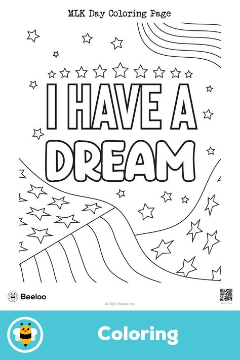 Advanced martin luther king jr. day-themed coloring page for kids ages 7 and up. Featuring: Mlk, martin luther king jr. Mlk Coloring Pages For Kids, Martin Luther King Jr Crafts, I Have A Dream Speech, Mlk Day, Crafts And Activities For Kids, Dream Pictures, Art Cart, I Have A Dream, Printable Crafts