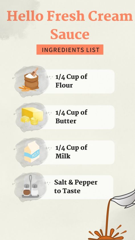 Cream Sauce Base Hello Fresh, Cream Sauce Base Recipe, Hello Fresh Cream Sauce Spice Blend, Hello Fresh Cream Sauce Base Recipe, Cream Sauce Base, Fresh Dinners, White Sauce Recipe, Hellofresh Recipes, Cream Sauce Pasta