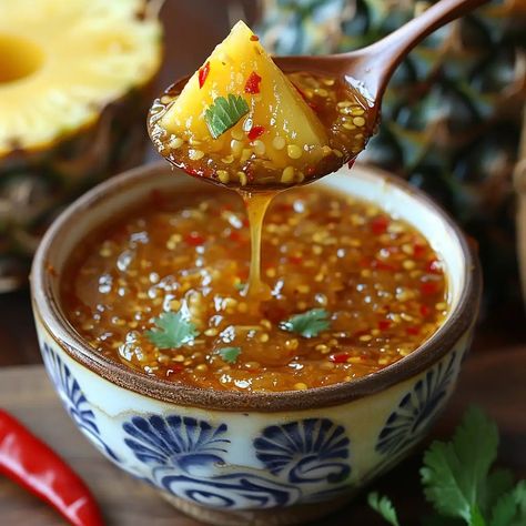 Easy Sweet Chili Pineapple Sauce Recipe Sweet Chili Pineapple Sauce Recipe, Chili Pineapple Sauce, Best Sauce Recipe, Sauces Recipes, Pineapple Sauce, Chili Sauce Recipe, Dipping Sauces Recipes, Sweet Chilli Sauce, Savory Sauce