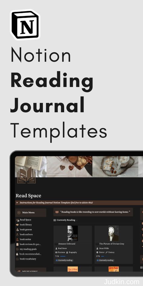 #Notion_Reading_List #Notion_Journal #Journal_Notion_Template #Reading_Journal_Ideas Notion Reading List, Habit Tracker Notion, Notion Journal, Dorian Gray Book, Reading Journal Ideas, Book Trackers, Book Notes, Notion Templates, Biography Books