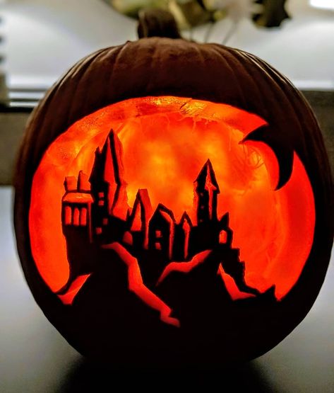 Happy Halloween from Hogwarts! 🏰 🎃 🎃 #happyhalloween #halloween #pumpkin #pumpkincarving #carvingpumpkins #harrypotter #hogwarts… Easy Harry Potter Pumpkin Carving, Hogwarts Pumpkin Carving, Pumpkin Carving Harry Potter, Pumpkin Carving Ideas Harry Potter, Harry Potter Pumpkin Carving Ideas, Hogwarts Pumpkin, Pumpkin Carving Templates Easy, Harry Potter Pumpkin Carving, Pumpkin Carving Ideas Easy