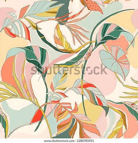 Allover Design Pattern, Watercolour Pattern, Watercolour Flower, 2023 Design, Fabric Print Design, Jungle Pattern, Building Illustration, Allover Pattern, Hand Drawn Flowers