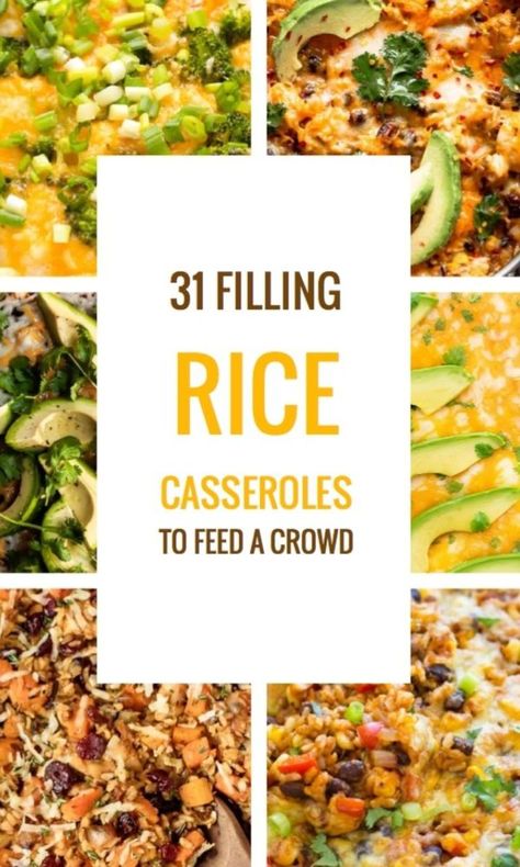 Potluck Rice Recipes, Rice Meals No Meat, Rice Casseroles For A Crowd, Rice Potluck Dishes, Rice Dishes For A Crowd, Fancy Rice Recipes, Rice Casseroles For Dinner, Rice Based Meals, Rice Casserole Recipes Side Dishes