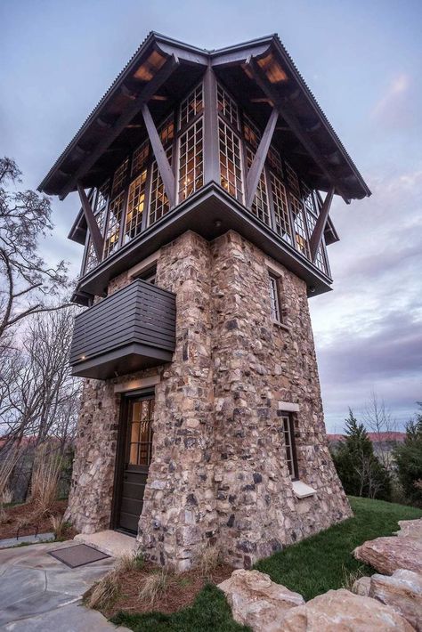 Tower House Plans, Jonathan Pierce, Observation Tower, Stone Tower, Tower House, Tiny House Cabin, Cabins And Cottages, Stone Houses, Architecture Photo