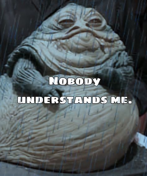 nobody understands me … Nobody Understands Me, Jabba The Hutt, Socially Awkward, Star Wars, Memes, Quick Saves