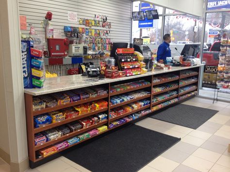 Convenience Store Interior, Convenience Store Counter, Small Store Design, Cash Counter Design, Store Counter Design, Check Out Counter, Retail Counter, Grocery Store Design, Store Counter