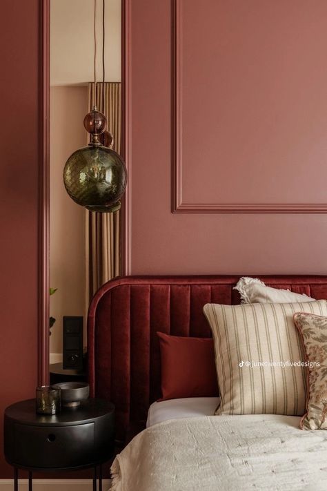 Copper Room, Burgundy Bedroom, Red Bedroom, Pantone Color Of The Year, Viva Magenta, Trendy Furniture, Pink Room, Pink Walls, Dream House Decor