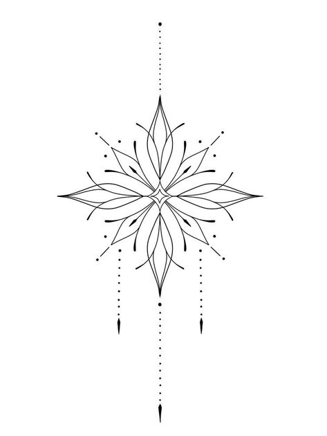 Snow Flake Tattoo, Muster Tattoos, Ornamental Tattoo, Shoulder Tattoos For Women, Mandala Tattoo Design, Line Art Tattoos, Spine Tattoos, Simplistic Tattoos, Fine Line Tattoos