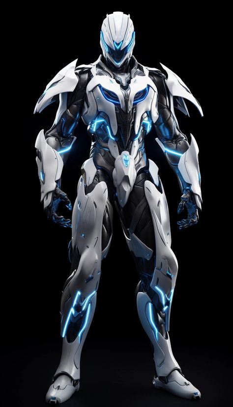 Robotic Armor Concept Art, Robot Armor Concept Art, Robotic Armor Suits, Chitin Armor Concept Art, Blue Sci Fi Armor, Sci Fi Tech Design, Robot Suit Concept Art, Sci Fi Armor Suits, Futuristic Armor Concept Art