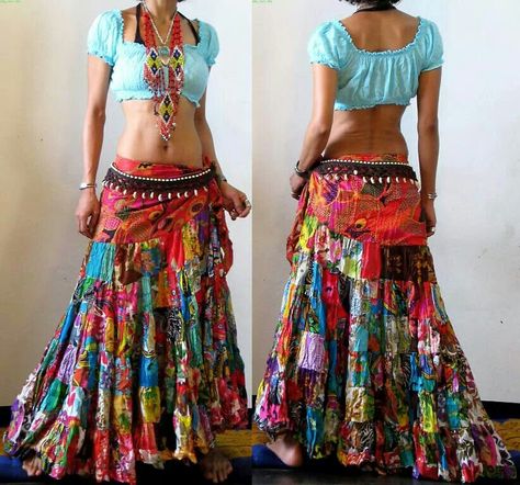 ★☆★☆★ Flamenco Skirt, Look Boho Chic, Moda Hippie, Skirt Diy, Boho Mode, Boho Styl, Mode Hippie, Fest Outfits, Diy Jeans