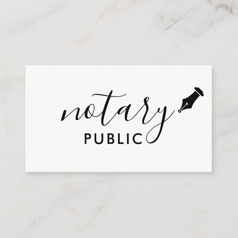 Notary Public Elegant Script Plain Business Card Notary Public Business, Notary Business, Notary Public, Future Career, Business Card Template Design, Zazzle Invitations, Card Templates, Business Card Design, Custom Photo