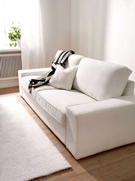 IKEA Kivik Sofa Cover White Slipcover Sofa, Leather Sofa Covers, Ikea Bank, Ikea Sofa Bed, Kivik Sofa, Ikea Kivik, White Slipcovers, Ikea Sofa Covers, Best Leather Sofa