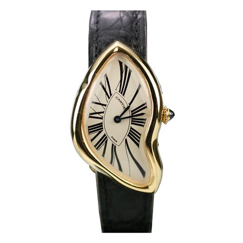 CARTIER Yellow Gold Crash Wristwatch Limited Series circa 1990s - Matthew Bain Inc. Different Styles Fashion List, Cartier Crash Watch, Cartier Crash, Watches Design, Yellow Clothes, Cartier Watch, Classy Jewelry, Fashion Wishlist, Funky Jewelry