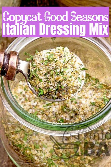 See how easy it is to make Italian dressing mix. This good seasons seasoning mix is a very easy flavoring to make using dried herbs Copycat Good Seasons Italian Dressing Mix Recipe, Seasoning For Salads, Dried Italian Seasoning, Dry Italian Seasoning Mix Recipe, Italian Dry Dressing Recipe, Diy Dry Italian Dressing, Homemade Dry Italian Dressing Seasoning, Copycat Good Seasons Italian Dressing, Good Seasons Zesty Italian Dressing Mix Recipe