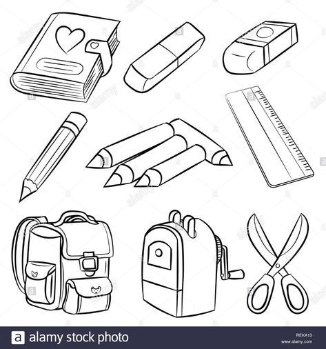 Back To School Images, Portfolio Kindergarten, School Suplies, Back School, Graduation Party Diy, Art Activities For Toddlers, School Coloring Pages, School Tool, Fall Coloring Pages