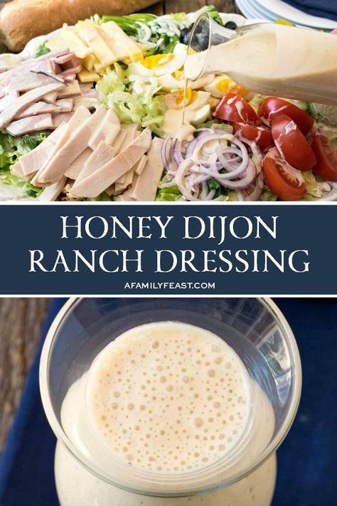 Honey Ranch Dressing, Family Feast Recipes, Chicken Caesar Sandwich, Soup Appetizers, Salad Dressing Recipes Homemade, Honey Dijon, Homemade Salads, Family Feast, Homemade Salad Dressing