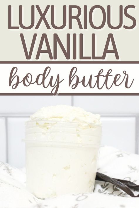 homemade vanilla body butter recipe Christmas Sugar Scrub Diy, Vanilla Body Butter Recipe, Body Butter Recipe Whipped, Body Butter Recipe Homemade, Diy Body Butter Recipes, Diy Body Lotion, Homemade Lotion Recipe, Body Butter Recipe, Candle Making Recipes