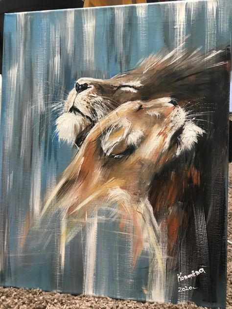 Painting Animals Acrylic, Lion Painting Ideas, Painting Ideas On Canvas Animals, Acrylic Painting Animals, Lions Painting, Lion Painting Acrylic, Abstract Lion Painting, Animal Acrylic Painting, Lion Paintings