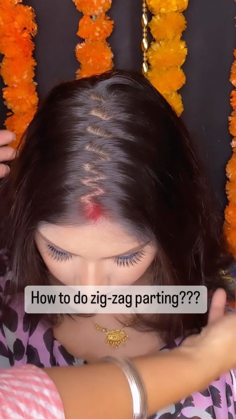 Quick and east trick of zig-zag parting. How to do zig-zag parting?? #hairstyle #hair #zigzagparting #zigzagbraids #hairstylist… | Instagram How To Do Zig Zag Hair Part, Zig Zag Part Hair, Zigzag Hair Part, Zigzag Hairstyles, Zig Zag Hair, Zig Zag Part, Hairstylist Instagram, Parting Hair, Y2k Hair