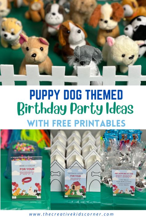 Puppy Dog Themed Birthday Party Ideas - The Creative Kids' Corner Puppy Theme Bday Party, Dog's Birthday Party, Adopt A Puppy Birthday Party Printables, Food For Dog Themed Birthday Party, Go Dog Go Birthday Party Ideas, Diy Dog Themed Birthday Party, Kids Puppy Birthday Party, Kids Dog Themed Birthday Party, Dog Themed Birthday Party Ideas For Kids