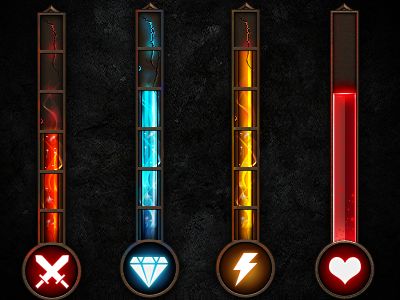 http://dribbble.com/shots/1114690-Loading Hud Elements, Ui Buttons, Game Gui, Bg Design, 2d Game Art, Video Game Design, Bar Games, Game Interface, Game Props